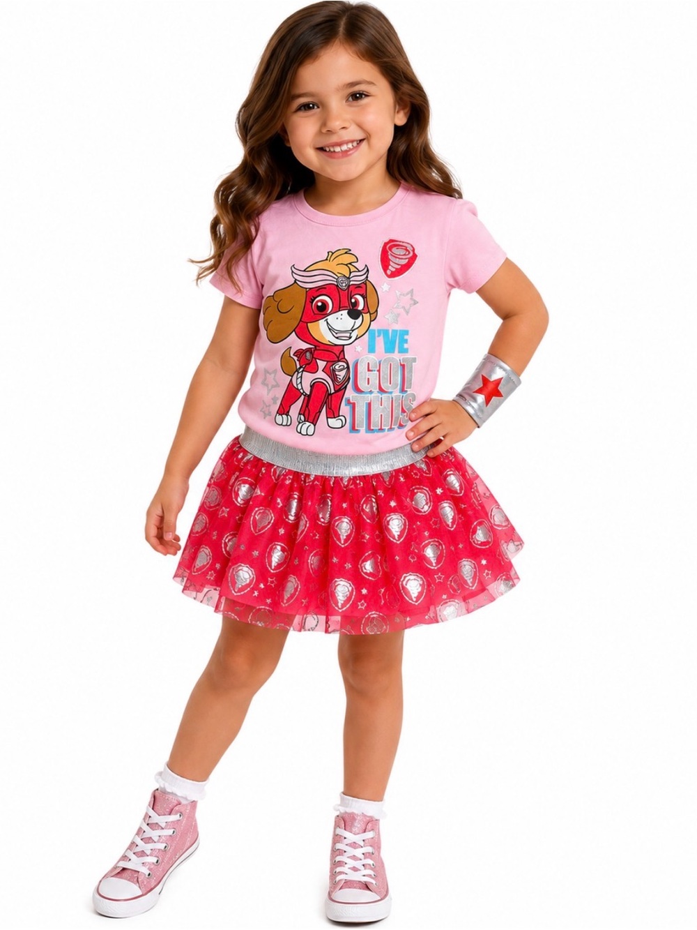 Nickelodeon girl’s Paw Patrol t-shirt and tulle tutu.  Size 4T.